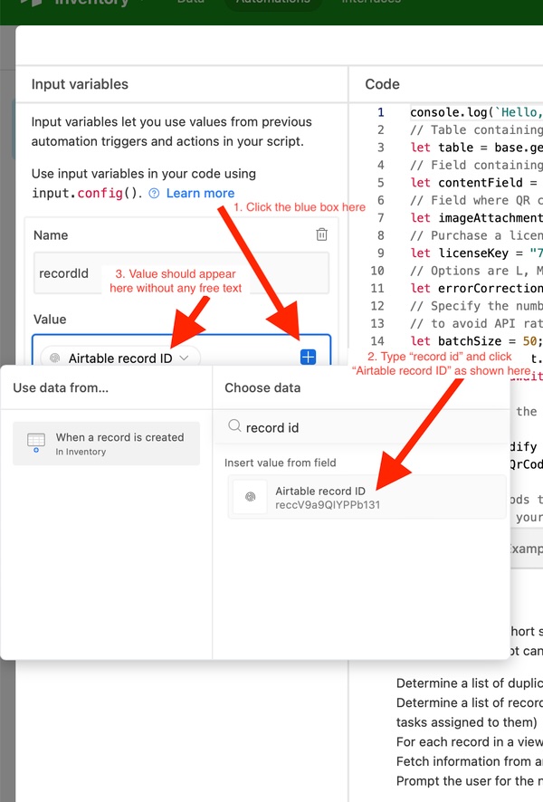 Automation configuration